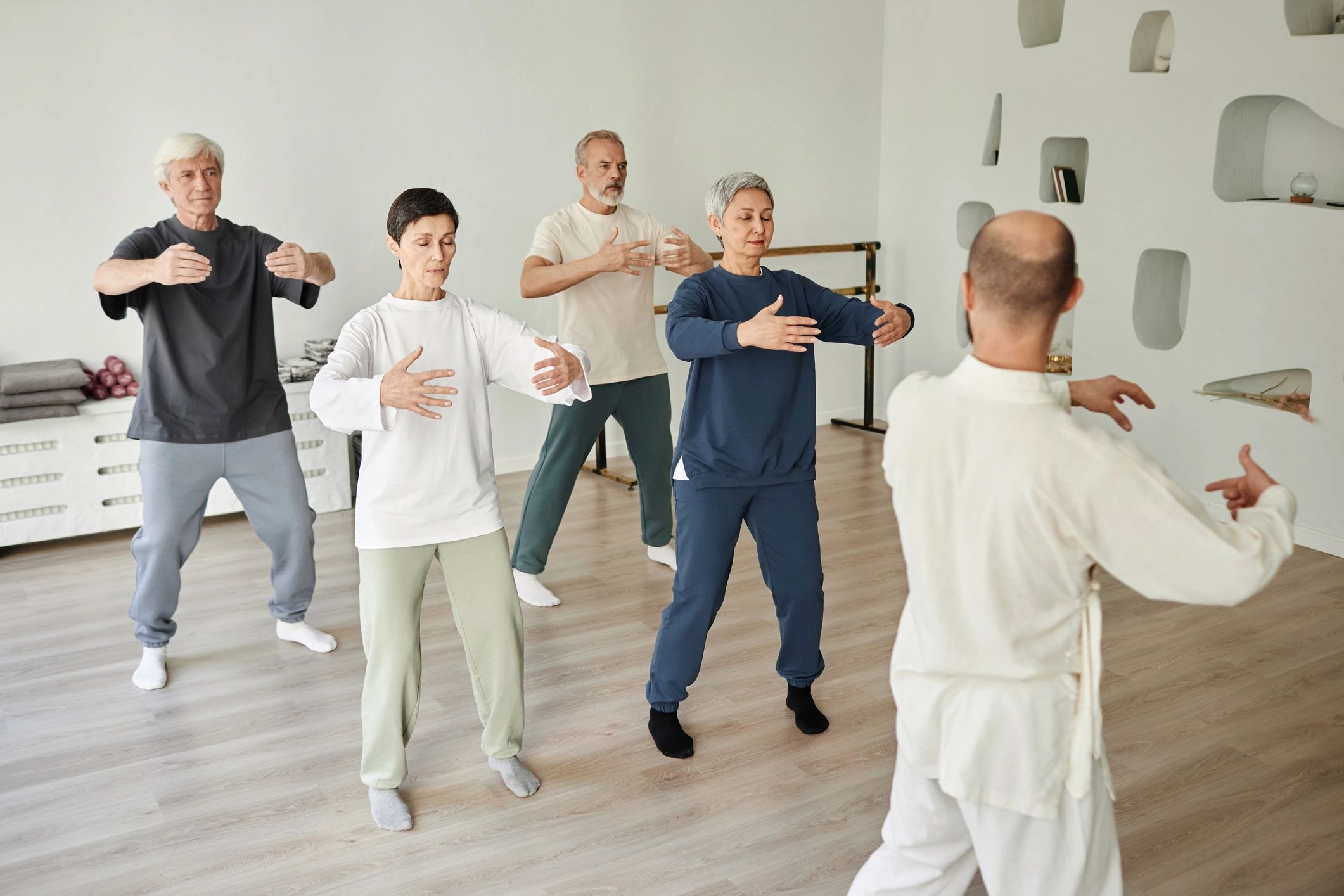 Senior group practicing gentle exercise together
